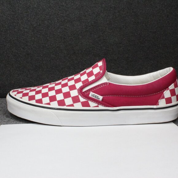Share Vans OG Classic Slip-On Checkerboard Rhododendron Red Mens Siz - Picture 5 of 12